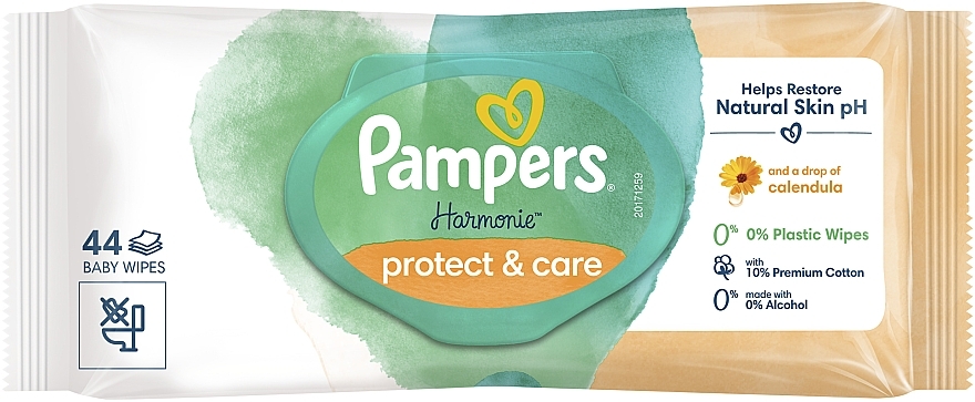 Calendula Baby Wipes, 44 pcs. - Pampers Harmonie Protect&Care Baby Wipes — photo N2