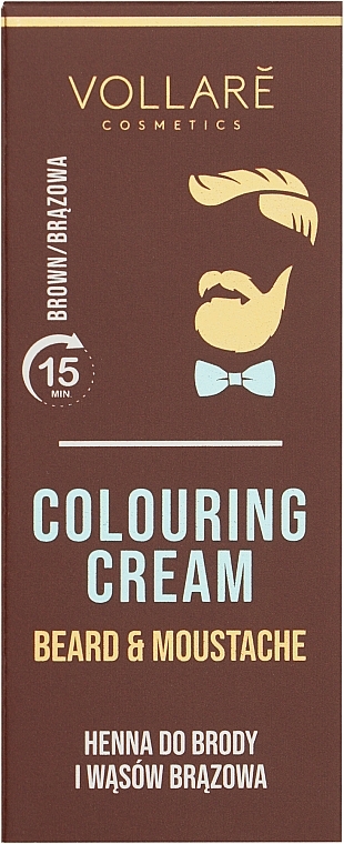 Moustache & Beard Color, brown - Vollare Colouring Cream Beard & Moustache Brown — photo N1