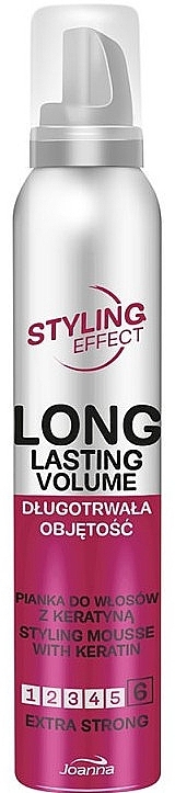 Keratin Extra Strong Hold Hair Mousse - Joanna Styling Effect Styling Mousse With Keratin Extra Strong — photo N1