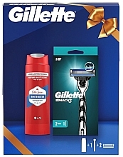 Set - Gillette Mach3+ Old Spice (razor/1pc + sh/gel/250ml + cassette/2pcs) — photo N1