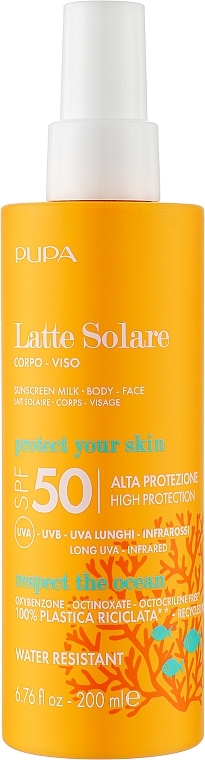 Face & Body Sun Milk - Pupa Sunscreen Milk High Protection SPF 50 — photo N1