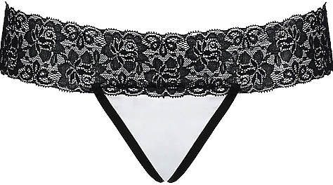 Thong “Kalypso”, black/white - Passione — photo N1