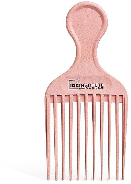 Afro-Curl Comb, biodegradable, pink - IDC Institute Eco Afro Comb — photo N1