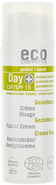 Facial Toning Day Cream SPF15 - Eco Cosmetics Facial Cream SPF 15 Toned — photo N2