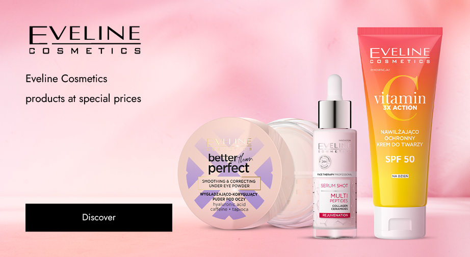 Eveline Cosmetics products at special prices. Prices on the site already include a discount.