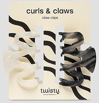 Hair Clip Set, 2 pcs. - Twisty Curls & Claws Set C — photo N1