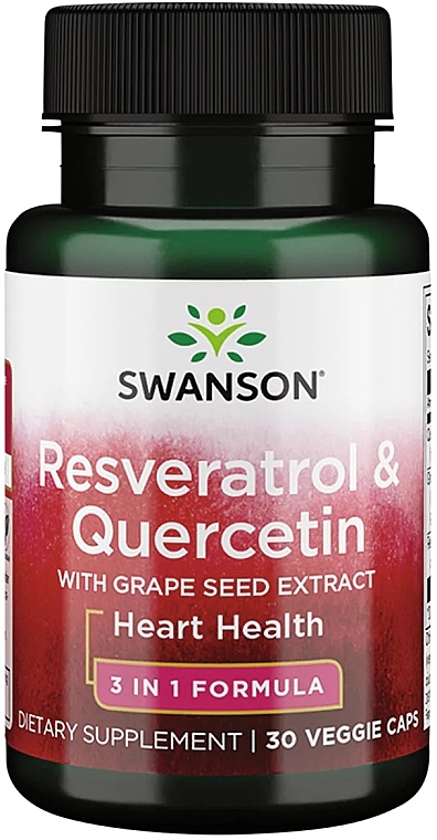 Resveratrol and Quercetin Dietary Supplement - Swanson Resveratrol & Quercetin Veggie Capsules — photo N1