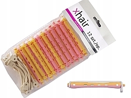 Cold Perm Rods, d8 mm, yellow-pink, 12 pcs. - Xhair — photo N1