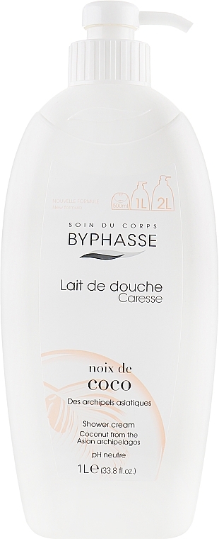 Shower Cream "Coconut" - Byphasse Caresse Shower Cream Coconut  — photo N2