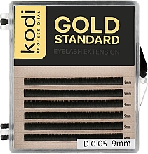 Gold Standard D 0.05 False Eyelashes (6 rows: 9 mm) - Kodi Professional — photo N1