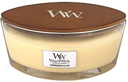 Fragrances, Perfumes, Cosmetics Scented Candle in Glass - Woodwick Hearthwick Flame Ellipse Candle Lemongrass & Lily