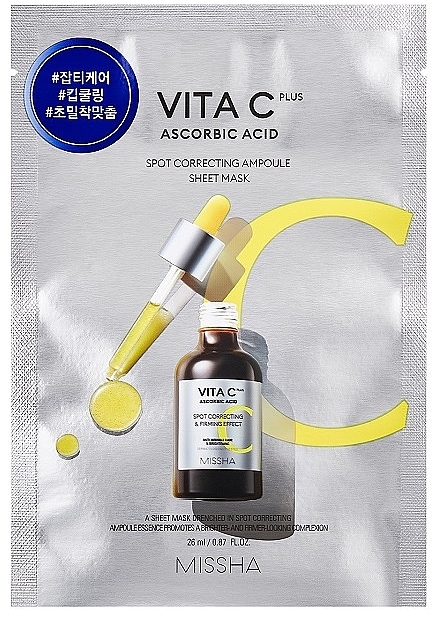 Face Mask - Missha Vita C Plus Spot Correcting Ampoule Sheet Mask — photo N1