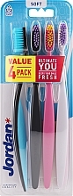 Soft Toothbrush, 4 pcs, black + pink + lilac - Jordan Ultimate You Soft Toothbrush — photo N1