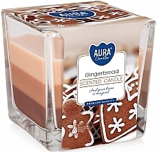 Scented Three-Layer Candle in Glass 'Gingerbread' - Bispol Aura Scented Candle Gingerbread — photo N2