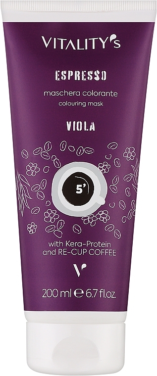 Ammonia-Free Toning Mask for Colored Hair - Vitality`s Espresso Colouring Mask — photo N1