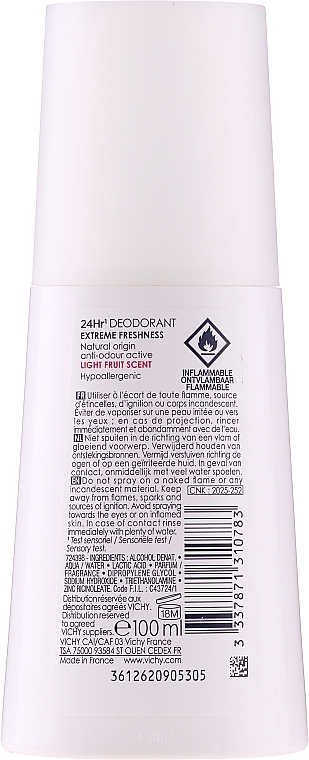 Deodorant Spray - Vichy Deodorant Ultra Frais 24h Parfum Fruite Spray — photo N2