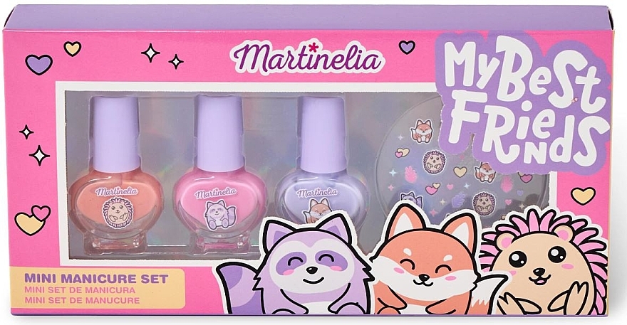 Nail Set 'My Best Friends' - Martinelia My Best Friends (n/polish/3x4ml + n/stickers) — photo N1