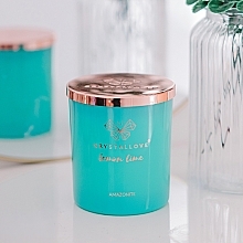 Amazonite, Lemon & Lime Soy Candle - Crystallove Soy Candle with Amazonite Lemon Lime — photo N3