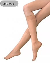 Women Knee-Socks 'Sabia', 10 Den, antilope, 2 pairs - Knittex — photo N1