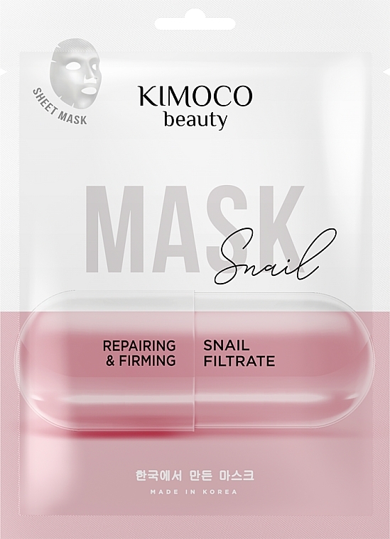 Snail Mucus Regenerating Face Sheet Mask - Kimoco Beauty Repairing & Firming Snail Filtrate Mask — photo N1