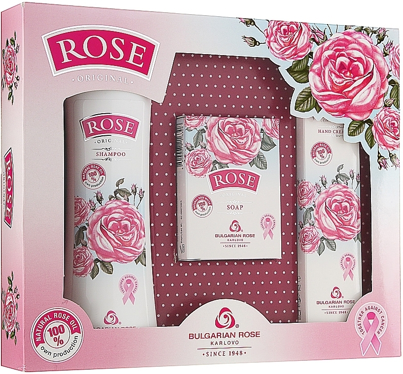 Women Gift Set "Rose" - Bulgarian Rose "Rose" (h/cr/50ml + shm/200ml + soap/100g) — photo N1