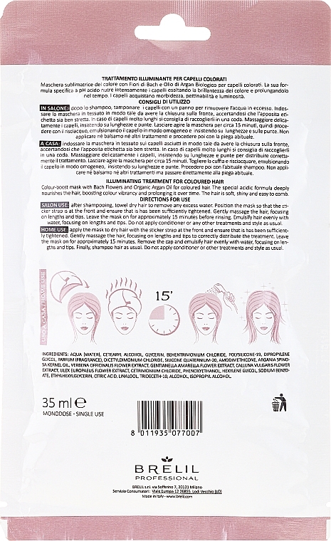 Express Mask for Colored Hair - Brelil Bio Treatment Colour Biothermic Mask Tissue — photo N2