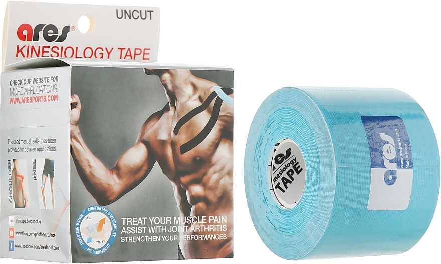 Kinesio Tape, blue - Ares Kinesio Tape Standart — photo N1