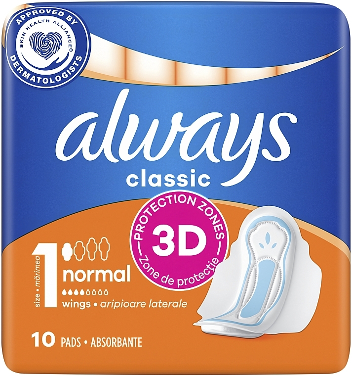 Panty Liners, 10 pcs. - Always Classic Normal Single — photo N1