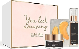 Fragrances, Perfumes, Cosmetics Set - Eclat Skin London 24K Gold Anti-Wrinkle Retinol Skincare Set (n/cr/50ml + ser/60ml + eye/pads/10pcs)