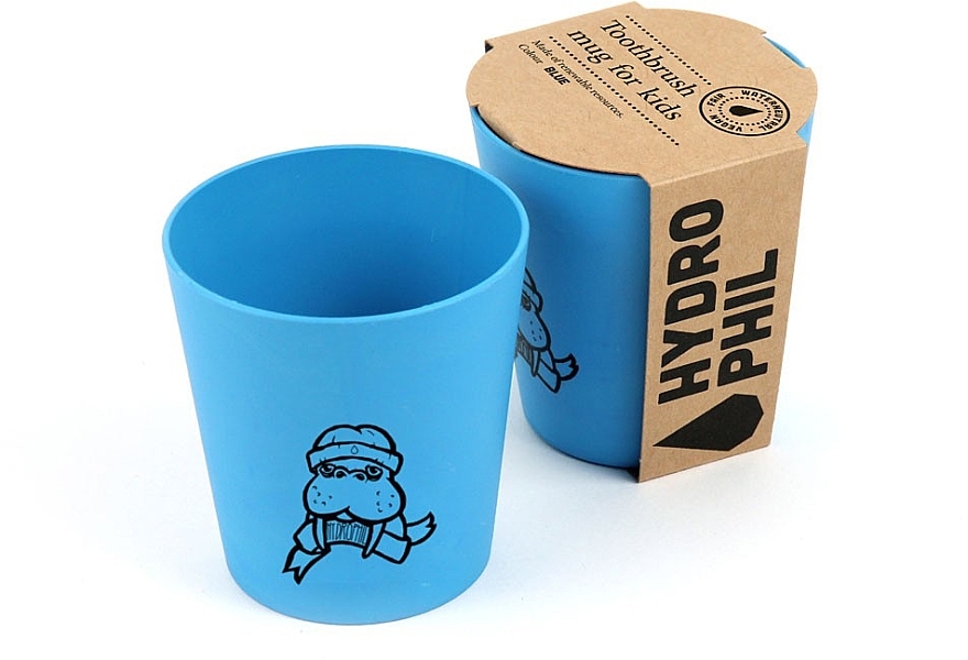 Toothbrush Mug "Walrus", blue - Hydrophil Toothbrush Mug For Kids Plastic Free — photo N7