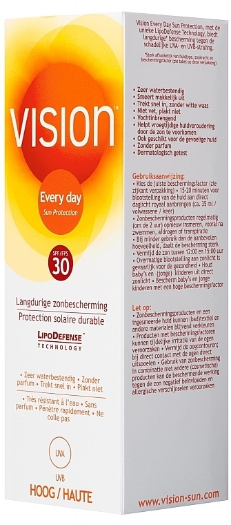 Sunscreen SPF30 - Vision Every Day Sun Protection SPF30 Sun Cream — photo N2