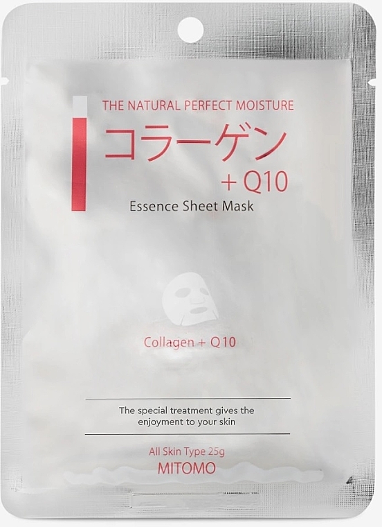 Collagen + Q10 Sheet Mask - Mitomo Collagen + Q10 Essence Sheet Mask — photo N1