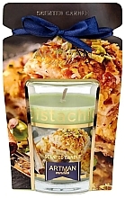 Fragrances, Perfumes, Cosmetics Decorative Candle, 7.4x8.3 cm, in glass - Artman Cookies Pistachio