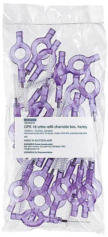 Brush Set 'Ortho Refill', CPS 18 and holders, UHS 409, purple - Curaprox — photo N1