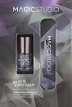 Set - Magic Studio Black Crystal Mini Nail Set (nail/polish/3.2ml + nail/file/2pcs) — photo N1