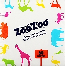 Dry Paper Tissues "ZooZoo", 60 pcs, white - Snow Panda — photo N1