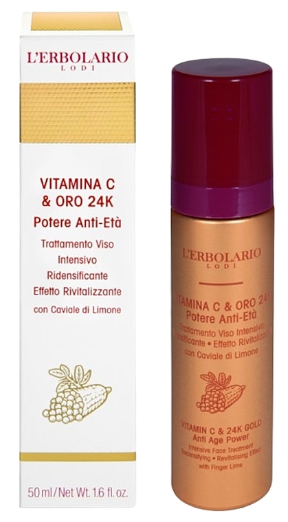 Vitamin C & 24K Gold Face Emulsion - L'Erbolario Vitamin C And 24K Gold Anti Age Power — photo N1