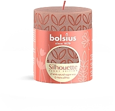 Fragrances, Perfumes, Cosmetics Cylinder Candle Rustic Silhouette Misty Pink, 80/68 mm - Bolsius Candle