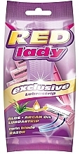 Fragrances, Perfumes, Cosmetics Disposable Razor for Women, 5 pcs - Mattes Red Lady Exclusive