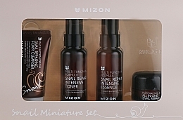 Fragrances, Perfumes, Cosmetics Mini Size 4-Piece Set - Mizon Snail Miniature Set (f/foam/30ml + f/toner/50ml + f/essence/50ml + f/cr/15g)