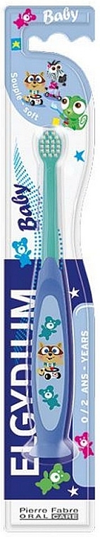 Baby Toothbrush, 0-2 years old, blue - Elgydium Baby Souple Soft — photo N1