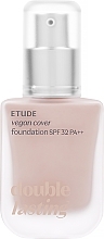 Fragrances, Perfumes, Cosmetics Etude House Double Lasting Vegan Cover Foundation SPF 32 PA++ - Etude House Double Lasting Vegan Cover Foundation SPF 32 PA++