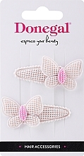 Fragrances, Perfumes, Cosmetics Hair Clips, 2 pcs, beige butterflies - Donegal