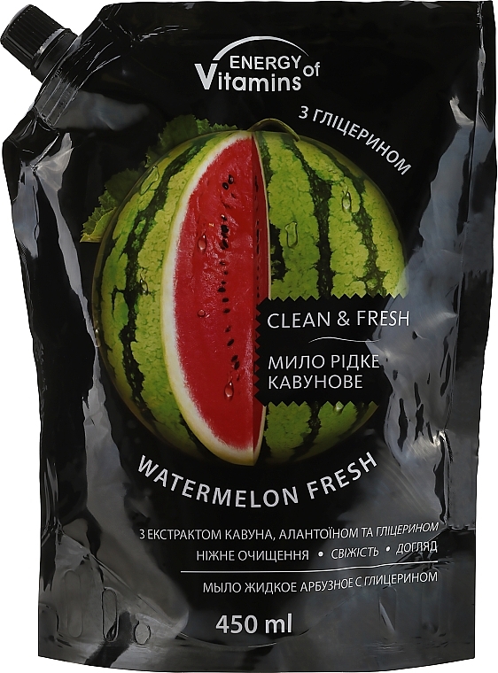 Watermelon Glycerin Liquid Soap - Vkusnyye Sekrety Energy of Vitamins (doypack) — photo N1