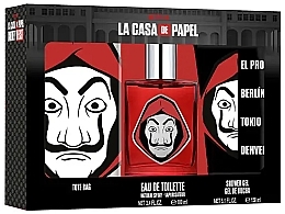 Fragrances, Perfumes, Cosmetics Air-Val International Netflix La Casa De Papel - Set (edt/100ml + sh/gel/150ml + bag/1pc)