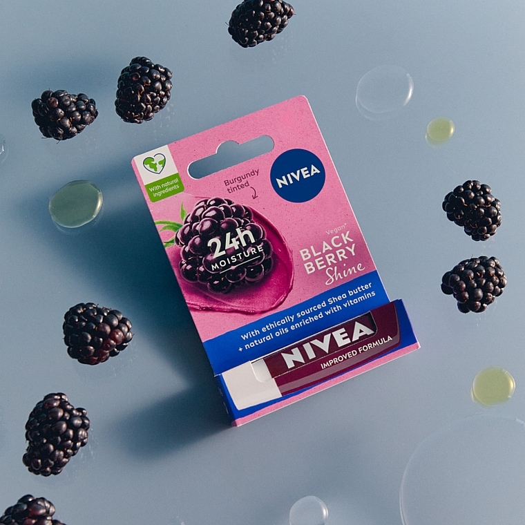 Lip Balm "Blackberry Shine" - NIVEA Blackberry Shine Lip Care — photo N7