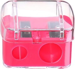 Double Color Pencil Sharpener with Lid, crimson - Top Choice — photo N1