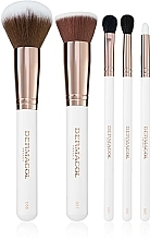 Makeup Brush Set, 5 pcs. - Dermacol Master Brush Rose Gold Brush Face & Eye Set — photo N2