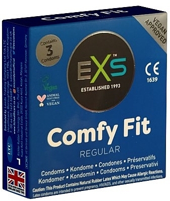 Condoms, 3 pcs. - EXS Condoms Comfy Fit Regular — photo N1