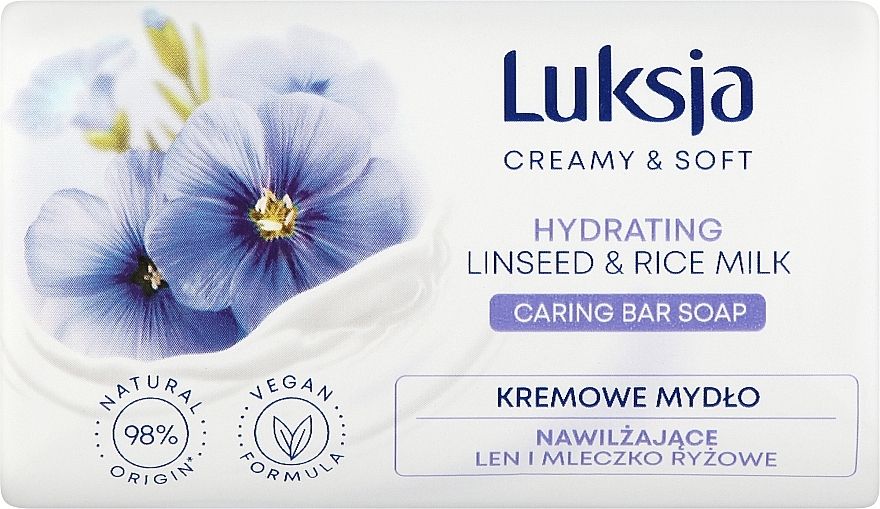 Linseed & Rice Milk Cream Soap - Luksja Creamy & Soft Hydrating Linseed & Rice Milk Caring Bar Soap — photo N1